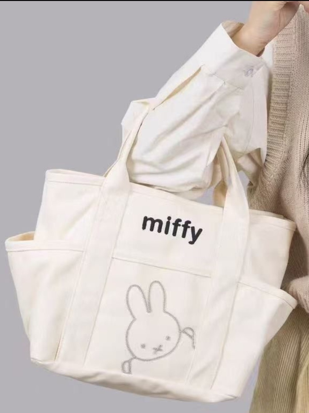 Miffy Canvas Tote Bag in Cream